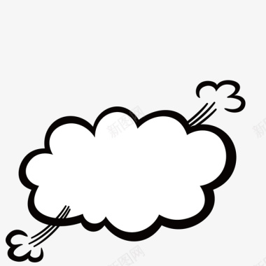 职场聊天框两耳的云朵图标图标