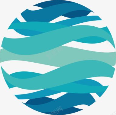 波纹卡通湖水波纹logo图标图标