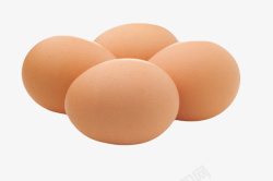 褐色鸡蛋四个初生蛋实物素材