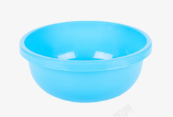 蓝色反光空的盆子塑胶制品实物素材