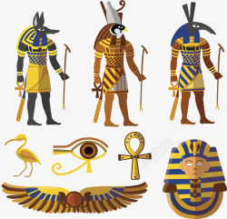 埃及文明埃及文化动物人像矢量图高清图片