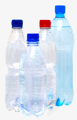 透明解渴蓝红瓶盖塑料瓶饮用水实素材