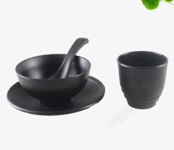 高档厨房设计塑料碗和杯子高清图片