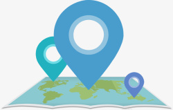 卡通简约线条定位导航装饰素材