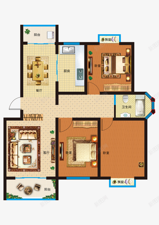 室内平面户型图png免抠素材_88icon https://88icon.com 室内 平面户型图 户型图 效果图 装修 装饰 设计