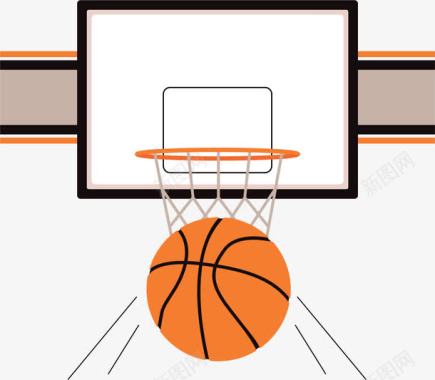 篮球icon卡通手绘篮板图标图标