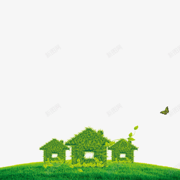 绿色草地上和绿叶房子png免抠素材_88icon https://88icon.com 大片草地 绿叶房子 绿色草地上和绿叶房子 草 草地 草地土壤