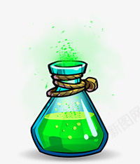 蓝瓶子绿色药水瓶子卡通游戏图标图标