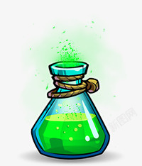 创意瓶子绿色药水瓶子卡通游戏图标高清图片
