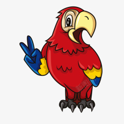 红色鹦鹉卡通鹦鹉动物矢量图高清图片