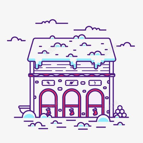 被雪覆盖的建筑png免抠素材_88icon https://88icon.com 建筑 彩色 房子 简约 雪堆