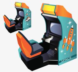 儿童游乐场素材宇宙火箭飞船游戏机高清图片