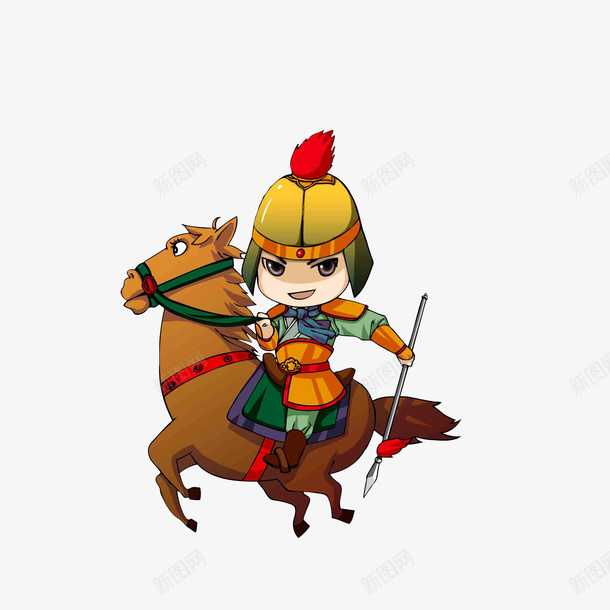 卡通骑在马背上的古代将军png免抠素材_88icon https://88icon.com 古代将军 古装人 奔跑的马 骑马的将军