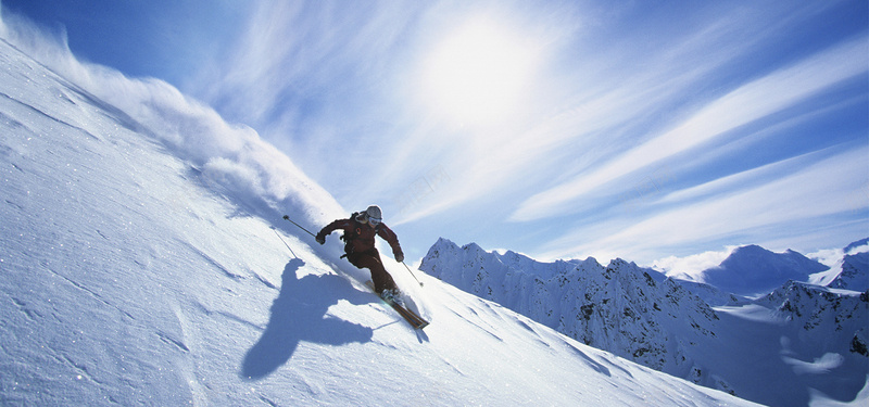雪橇滑雪运动大气白色海报背景背景