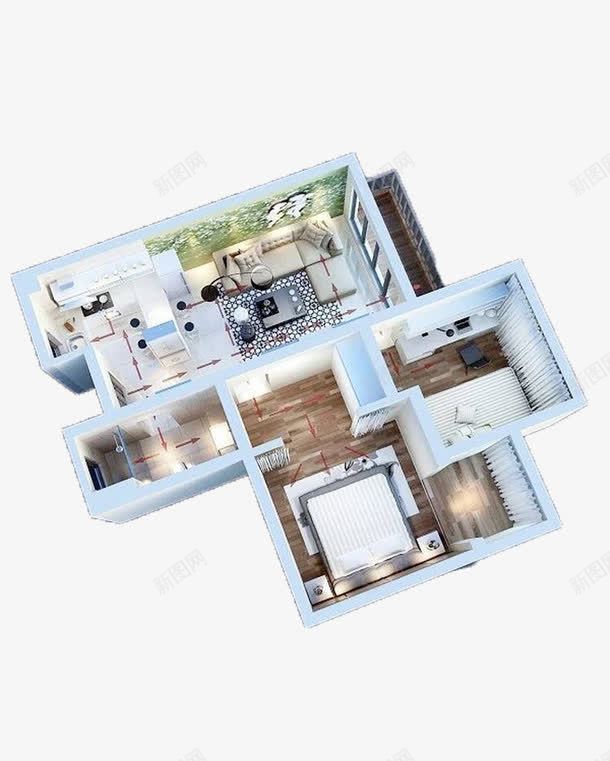 实物室内鸟瞰图png免抠素材_88icon https://88icon.com ps鸟瞰群 俯瞰图 室内鸟瞰图 家装 房地产 房子内景 样板间 温馨 装饰装修