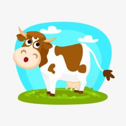 农场的奶牛卡通牛矢量图高清图片