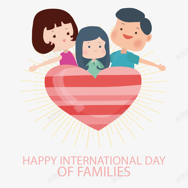 国际家庭日一家三口矢量图ai免抠素材_88icon https://88icon.com 一家三口 卡通风格 国际家庭日 幸福 快乐 我的家人 矢量图 美满