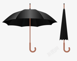 黑色雨伞插画素材