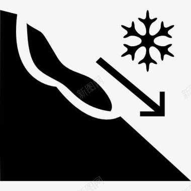 滑坡风险标志的雪山图标图标