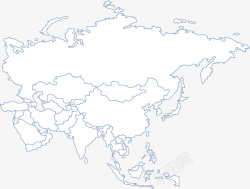 灰白灰白色简约亚洲地图矢量图高清图片