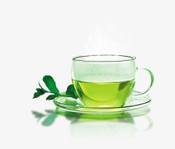 茶叶茶玻璃茶杯透明茶杯绿茶素材