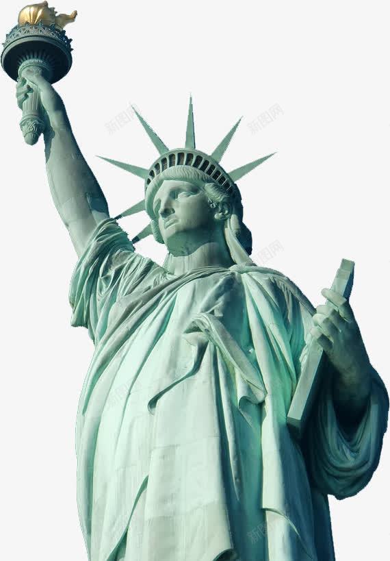 美国自由女神像地标png免抠素材_88icon https://88icon.com 举火炬 美国地标 自由女神像 雕像