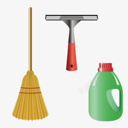 清洁绿色清洁剂笤帚世界卫生日清洁工具矢量图高清图片