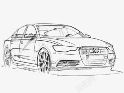 奥迪汽车线稿素材