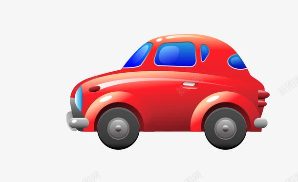 小轿车卡通红色小轿车psd源文件图标图标