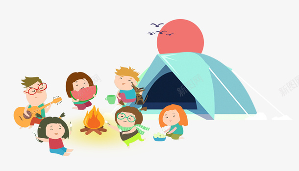 暑假夏令营户外活动插画png免抠素材_88icon https://88icon.com 夏令营 夏天 夏季 暑假户外拓展 暑假户外活动 暑期户外拓展