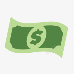 绿色钞票绿色美元钞票模型矢量图高清图片