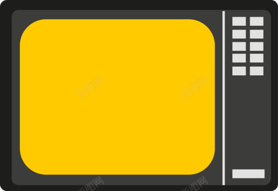 家电黄色卡通电视机图图标图标