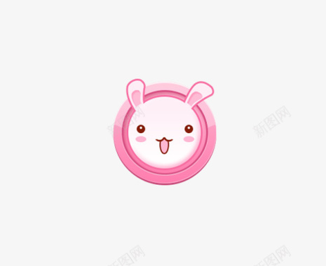 粉色方框免费粉嫩小兔子图标图标