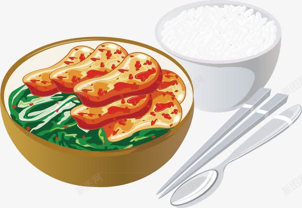 米饭菜和矢量图ai免抠素材_88icon https://88icon.com 叉子 碗 米饭 面 矢量图