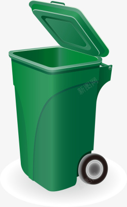 绿色环保垃圾桶矢量图素材