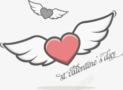 有锁的有小翅膀的爱心矢量图高清图片