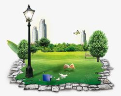 原生态绿花园最优雅绿城房地产海报高清图片