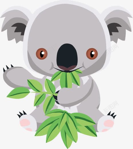 吃叶子的考拉png免抠素材_88icon https://88icon.com 动物 吃东西 吃叶子 哺乳动物 澳大利亚 考拉