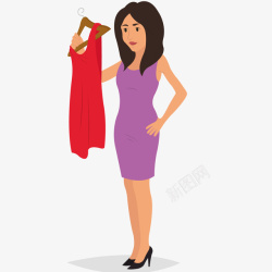 购物买衣服女士买衣服插画矢量图高清图片
