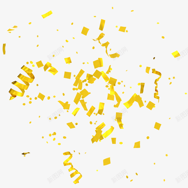 黄色的飘带png免抠素材_88icon https://88icon.com 矢量碎片 碎片 飘带 黄色 黄色碎片 黄色飘带