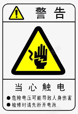 注意安全配电箱标识有电危险请勿靠近小心图标图标
