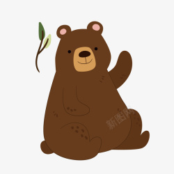 可爱棕熊棕色小熊可爱卡通矢量图高清图片