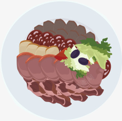 素食辣条肉片大鱼大肉食材矢量图高清图片