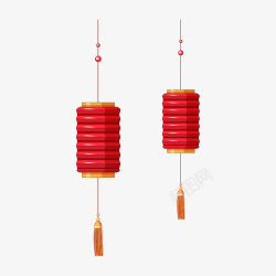 新年红色灯笼挂饰装饰矢量图素材