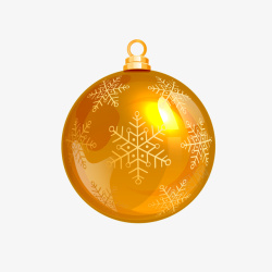 金色圆形圣诞节吊球素材