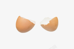 褐色鸡蛋裂开的初生蛋壳实物素材