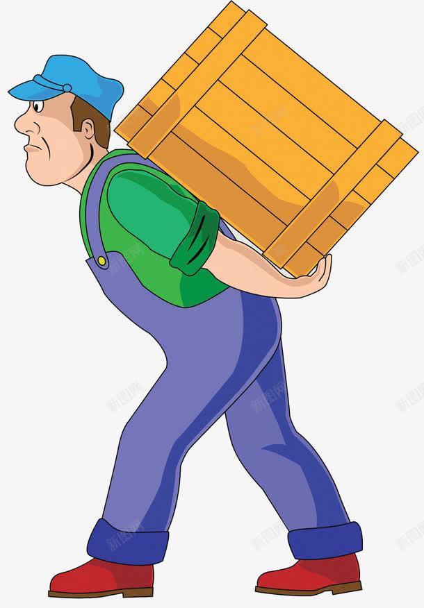搬运工人png免抠素材_88icon https://88icon.com 上班族 搬东西 搬家公司 搬货员 木箱子 漫画