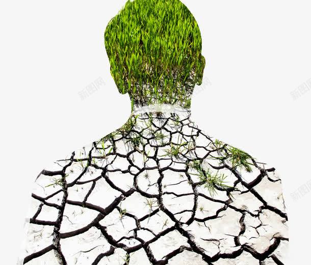 创意保护环境广告png免抠素材_88icon https://88icon.com 保护地球 地面开裂 干裂 水资源缺乏 绿化