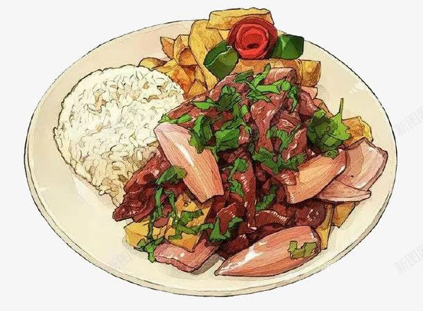 卡通牛肉饭png免抠素材_88icon https://88icon.com 午饭套餐 套餐 牛肉 盘子 米饭