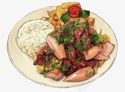 米饭套餐卡通牛肉饭高清图片